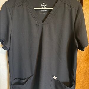 Beyond Scrubs set Women's Black V-Neck Top and pants very comfortable material.